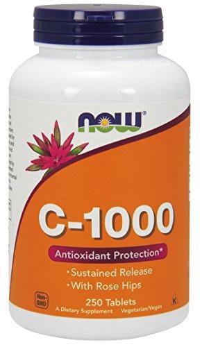 NOW Foods C-1000 Vitamin for Immune System, Skin, Bone & Joint (250 Tablets)