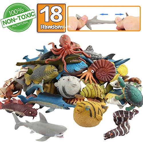 Rubber Bath Toy Set (18 Ocean Sea Animal Set)