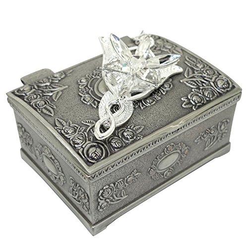 Silver Plated Lord of the Rings Pendant Necklace with Jewelry Box