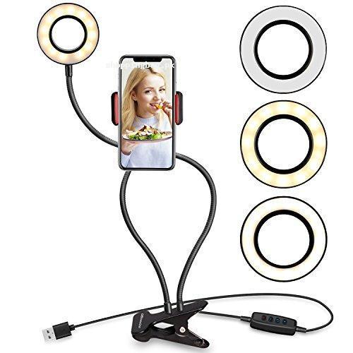 UBeesize Flexible Selfie Ring Light with Cell Phone Holder Stand