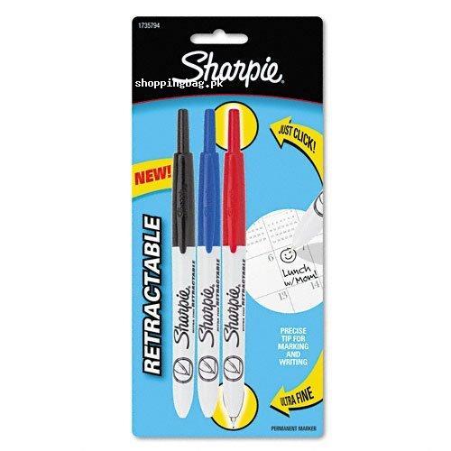 Sharpie Retractable 3 Colored Permanent Markers