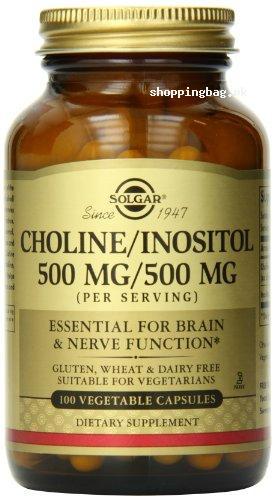 Choline/Inositol 500mg Capsules for Brain, nerve function & Memory Loss (100 Count)