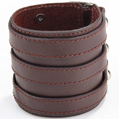 SportSpirit Leather Wristband Cuff Bracelet