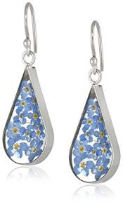 Oline Shopping of Teardrop Earrings Flower pressed drop earrings