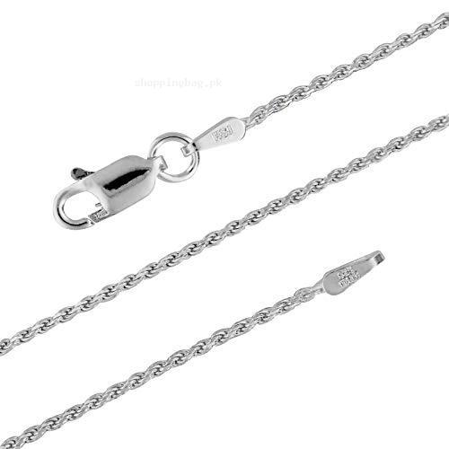 Italian Style Sterling Silver Diamond Cut Rope Chain