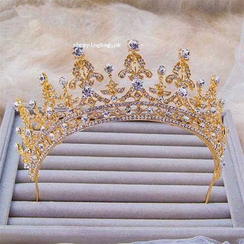 Sunshinesmile Crystal Gold Bridal Wedding Crown