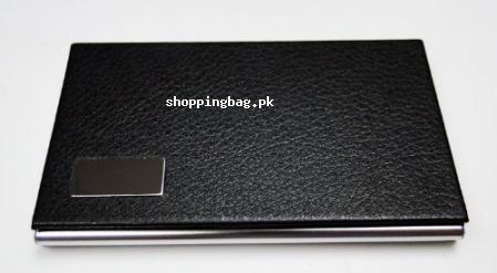 Tapp Collections Steel Leather Card Holder Case in Black