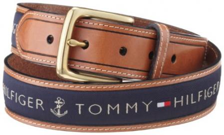Shop Men s Ribbon Inlay Belt of Tommy Hilfiger