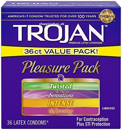 36 Trojan Pleasure Pack Lubricated Condom