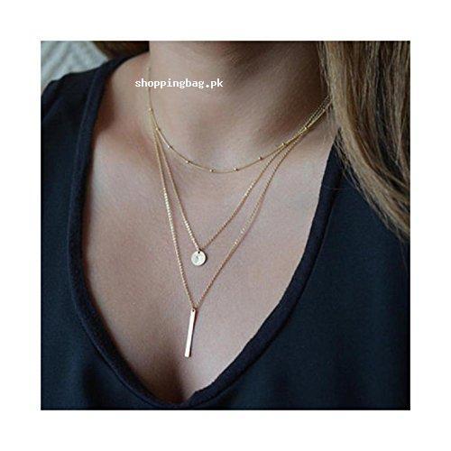 Ularmo Women Multilayer Chain Statement Necklace