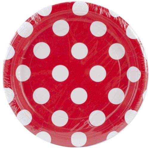Unique Industries Red Decorative Dots Plate