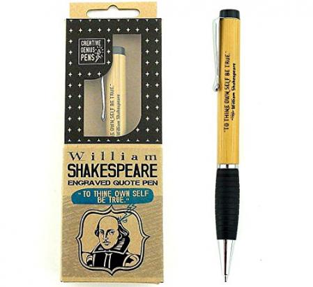 William Shakespeare Quote Engraved Pen