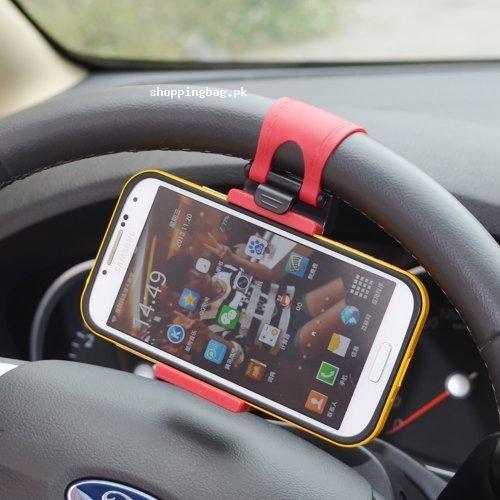Wooku Car Steering Mobile Phone Holder for iPhone, Samsung Galaxy