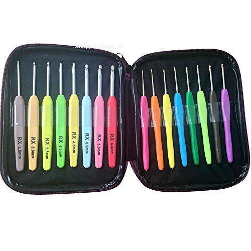 ZXUY Aluminum Crochet knitting Hook 16pcs set