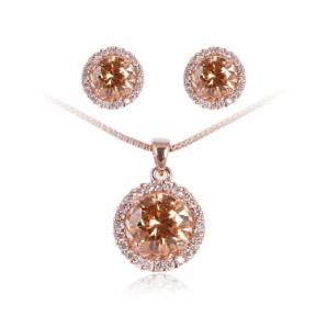 Zircon Necklace and Earring Jewelry Sets by Fashion Plaza