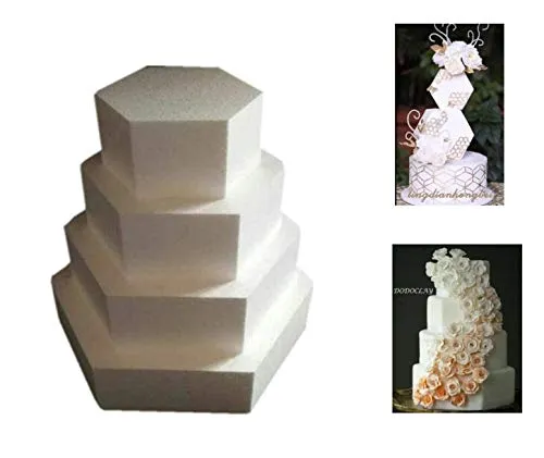 ZHONGJIUYUAN Hexagon Cake Dummy Set - 4-Piece -6, 8, 10, 12 Inches ZHONGJIUYUAN Hexagon Cake Dummy Set - 4-Piece -6, 8, 10, 12 Inches