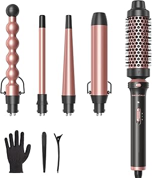Wavytalk 5 in 1 Curling Wand Set, Multi Curl, Curling Wand Set with Thermal Brush and 4 Interchangeable Ceramic Curling Wand(0.5β-1.25β), Instant Heat Up Wand Curling Iron Wavytalk 5 in 1 Curling Wand Set, Multi Curl, Curling Wand Set with Thermal Brush and 4 Interchangeable Ceramic Curling Wand(0.5β-1.25β), Instant Heat Up Wand Curling Iron