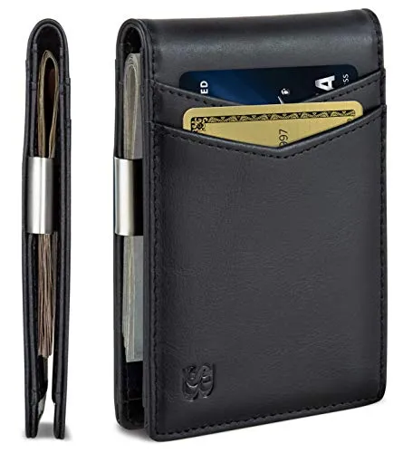 SERMAN BRANDS Money Clip Wallet - Mens Wallets slim Front Pocket RFID Blocking Card Holder Minimalist Mini Bifold (Charcoal Black Transformer) SERMAN BRANDS Money Clip Wallet - Mens Wallets slim Front Pocket RFID Blocking Card Holder Minimalist Mini Bifold (Charcoal Black Transformer)