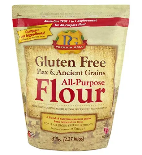 Premium Gold All-Purpose Flour, Flax and Whole Grain, 10 Pounds Made in USA - Kosher Certified by OU Pareve