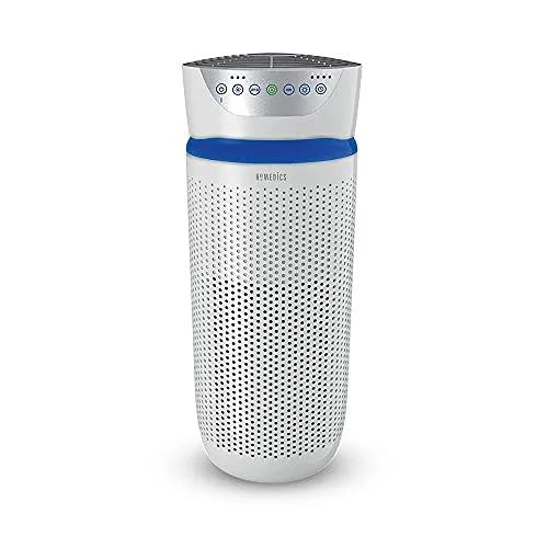 HoMedics TotalClean Tower Air Purifier for Viruses, Bacteria, Allergens, Dust, Germs, HEPA Filter, UV-C Technology, 5-in-1 Purifying with Ionizer, Carbon Odor Filter for Large Rooms, Home Office, White HoMedics TotalClean Tower Air Purifier for Viruses, Bacteria, Allergens, Dust, Germs, HEPA Filter, UV-C Technology, 5-in-1 Purifying with Ionizer, Carbon Odor Filter for Large Rooms, Home Office, White