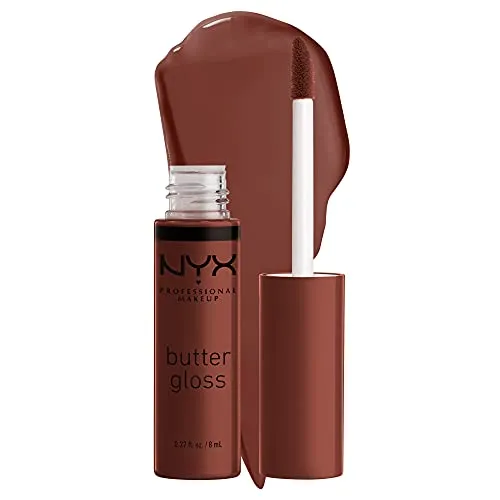NYX PROFESSIONAL MAKEUP Butter Gloss Brown Sugar, Non-Sticky Lip Gloss - Brownie Drip (Deep Brown) NYX PROFESSIONAL MAKEUP Butter Gloss Brown Sugar, Non-Sticky Lip Gloss - Brownie Drip (Deep Brown)