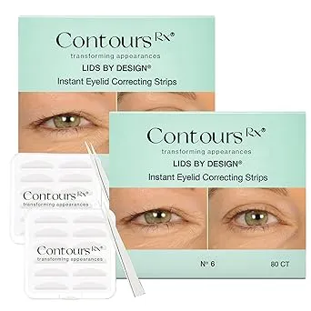 Contours Rx Lids by Design - Non-Surgical & Transparent Eyelid Lift Strips - for a More Youthful-Looking Appearance, Lid Lifting Treatment, Eyelid Tape for Hooded Eyes (6mm) 160ct Contours Rx Lids by Design - Non-Surgical & Transparent Eyelid Lift Strips - for a More Youthful-Looking Appearance, Lid Lifting Treatment, Eyelid Tape for Hooded Eyes (6mm) 160ct