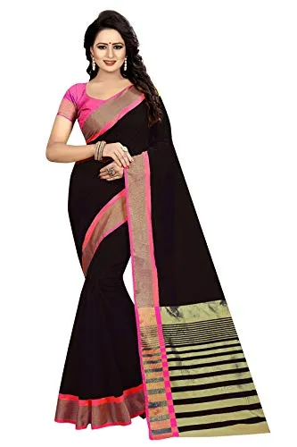 Peegli Saree Women's Black Woven Saree Indian Cotton Art Silk Sari 5.91 Yards Karwachauth Gifts Peegli Saree Women's Black Woven Saree Indian Cotton Art Silk Sari 5.91 Yards Karwachauth Gifts