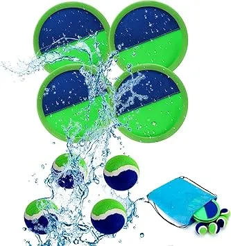Kids Toys Toss and Catch Game Set, Waterproof Green Set?Ball Sports Games with 4 Paddles 4 Balls and 1 Storage Bag, Classic Outdoor Games, Beach Games, Yard Games Suitable for Kids Gift Ideal Kids Toys Toss and Catch Game Set, Waterproof Green Set?Ball Sports Games with 4 Paddles 4 Balls and 1 Storage Bag, Classic Outdoor Games, Beach Games, Yard Games Suitable for Kids Gift Ideal