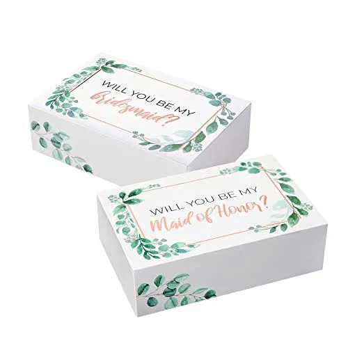 Bridesmaid Proposal Box Set I 6 Pack I 1 Maid of Honor Proposal Box and 5 Will You be My Bridesmaid Boxes I Greenery with Rose Gold Foil Bridesmaid Box for Bridesmaid Gifts Bridesmaid Proposal Box Set I 6 Pack I 1 Maid of Honor Proposal Box and 5 Will You be My Bridesmaid Boxes I Greenery with Rose Gold Foil Bridesmaid Box for Bridesmaid Gifts