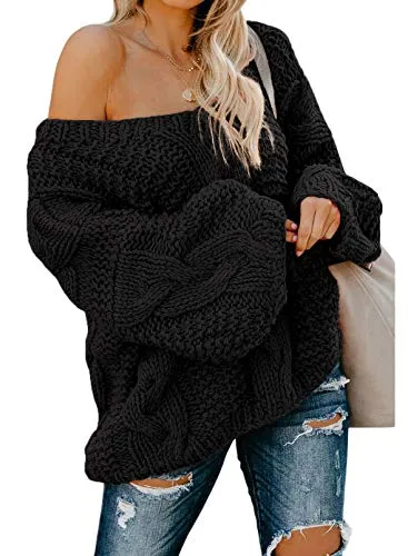 Astylish Womens Chunky Off Shoulder Loose Fit Oversize Cute Juniors Knitted Pullover Sweater Jumper Black Medium Astylish Womens Chunky Off Shoulder Loose Fit Oversize Cute Juniors Knitted Pullover Sweater Jumper Black Medium