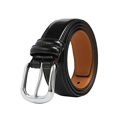 TEAMMAO Mens Belts Womens Belts Unisex Leather Belt Plus Size 34''-56'' Ladies Male Fashion Jeans Black Brown Waist Belt. (Black, Waist:42''-44'')