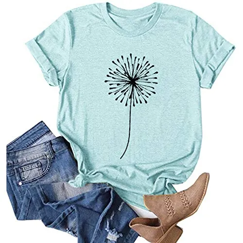ZEFOTIM Spring Tops For Women 2022,Fashion Sunflower Print Cozy Tops Shirts Casual Short Sleeve Round Neck Tunic Blouse Tees Flowy Shirts For Women Basic Tees For Women Womens Shirts And Blouses