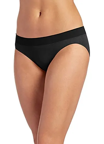 Jockey Women's Underwear Modern Micro Seamfree Bikini, Black, 6