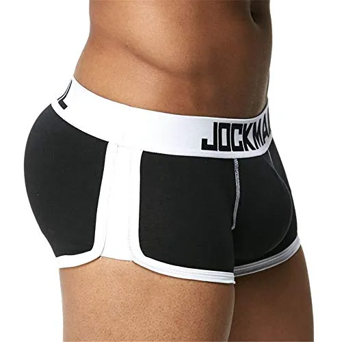 Mens Underwear Boxer Trunks Sexy Push up Cup Pad Gay Penis Front + Back Hip Enhance the Buttocks (XL, Black) Mens Underwear Boxer Trunks Sexy Push up Cup Pad Gay Penis Front + Back Hip Enhance the Buttocks (XL, Black)