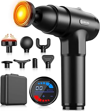 AERLANG Massage Gun with Heat Deep Tissue Back Massager Neck Massager for Pain Relief, Muscle Percussion Massage Gun, Birthday Gifts for Men Women Dad him Handheld Message Gun with 7Heads&Silent AERLANG Massage Gun with Heat Deep Tissue Back Massager Neck Massager for Pain Relief, Muscle Percussion Massage Gun, Birthday Gifts for Men Women Dad him Handheld Message Gun with 7Heads&Silent