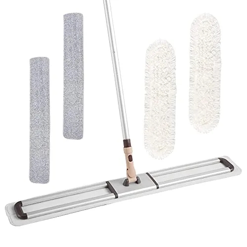 Eyliden 36 Residential Commercial Dust Mop, 4 Pads Professional Class Industrial Mops Broom, No Rust - Full Aluminum Mopping with Telescopic Handle, 2pcs Cotton and 2pcs Microfiber Pad (White, 36) Eyliden 36" Residential Commercial Dust Mop, 4 Pads Professional Class Industrial Mops Broom, No Rust - Full Aluminum Mopping with Telescopic Handle, 2pcs Cotton and 2pcs Microfiber Pad (White, 36")