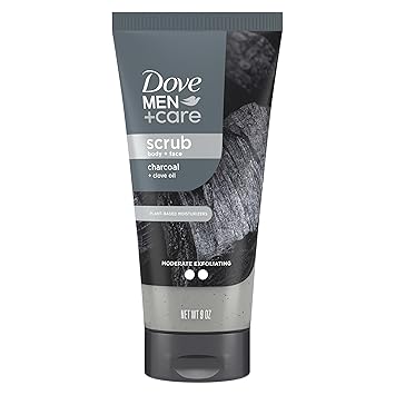DOVE MEN + CARE Body and Face Scrub Charcoal & Clove Oil Deeply Exfoliates for Hydrated & Nourished Skin 100% Gentle Cleanser, No Sulfate Cleansers or Parabens 9 oz DOVE MEN + CARE Body and Face Scrub Charcoal & Clove Oil Deeply Exfoliates for Hydrated & Nourished Skin 100% Gentle Cleanser, No Sulfate Cleansers or Parabens 9 oz