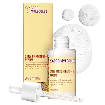 Good Molecules Daily Brightening Serum with Beta Arbutin 3% & Hyaluronic Acid β Brightening Serum for Dark Spots & Uneven Tone, Face Skincare, 1 fl oz (30 ml) Good Molecules Daily Brightening Serum with Beta Arbutin 3% & Hyaluronic Acid β Brightening Serum for Dark Spots & Uneven Tone, Face Skincare, 1 fl oz (30 ml)