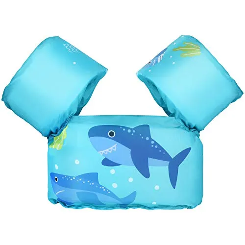 MoKo Swim Arm Band for Kids, Children Swim Vest Cute Cartoon Swimming Wings Pool Floats Sleeve Children Water Sports Learning Swim Training Equipment, Blue