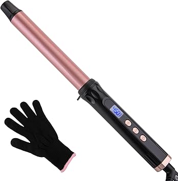Curling Wand 1 Inch, Tourmaline Ceramic Barrel Curling Iron Wand for Medium to Long Hair, Clamp-Free, Adjustable Temperature, Dual Voltage Professional Hair Curler for Long-Lasting Waves Curling Wand 1 Inch, Tourmaline Ceramic Barrel Curling Iron Wand for Medium to Long Hair, Clamp-Free, Adjustable Temperature, Dual Voltage Professional Hair Curler for Long-Lasting Waves