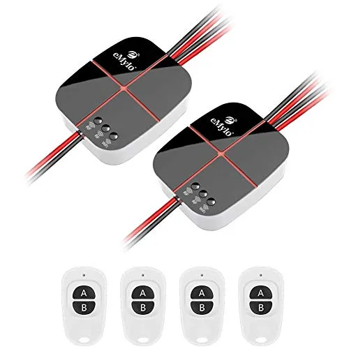 eMylo Smart WiFi Light Switch (2-Pack) with Wireless RF Remote Control Switch Timing Function for Household Appliance, Compatible with Alexa, Google Home and Smart Life APP AC 90V-250V 2 Channels