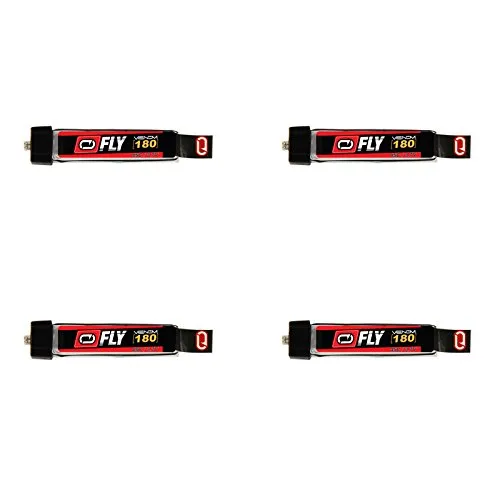 Venom Fly 45C 1S 180mAh 3.7V LiPo Battery with E-flite MCX Plug x4 Pack Combo - Compare to E-flite EFLB1501S45 Venom Fly 45C 1S 180mAh 3.7V LiPo Battery with E-flite MCX Plug x4 Pack Combo - Compare to E-flite EFLB1501S45