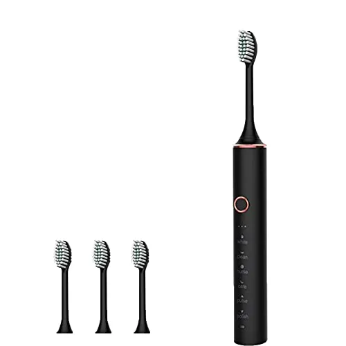 Sonic Electric Toothbrush, Adult Rechargeable Toothbrush, 18 Gear and 6 Optional Modes and 2-Minute Built-in Timer, IPX7 Waterproof Rating, USB Fast Charing Black Sonic Electric Toothbrush, Adult Rechargeable Toothbrush, 18 Gear and 6 Optional Modes and 2-Minute Built-in Timer, IPX7 Waterproof Rating, USB Fast Charing Black