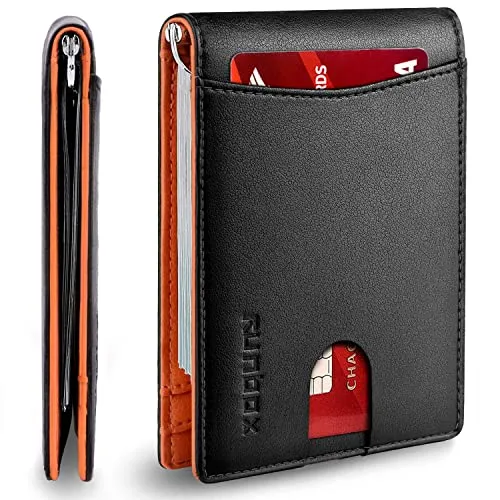 RUNBOX Minimalist Slim Wallet for Men with Money Clip RFID Blocking Front Pocket Leather Mens Wallets RUNBOX Minimalist Slim Wallet for Men with Money Clip RFID Blocking Front Pocket Leather Mens Wallets