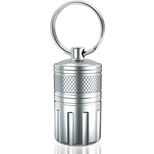MEECN Pill Crusher & Pill Cases, Medicine to Fine Powder, Stainless Steel Keychain Pill Holder,Waterproof Pill Cases, Crushes Pills (Vitamin Crusher)