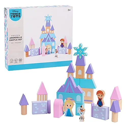 Disney Wooden Toys Frozen Arendelle Castle Block Set, 30+ Pieces Include Elsa, Anna, and Olaf Block Figures, Amazon Exclusive, by Just Play Disney Wooden Toys Frozen Arendelle Castle Block Set, 30+ Pieces Include Elsa, Anna, and Olaf Block Figures, Amazon Exclusive, by Just Play