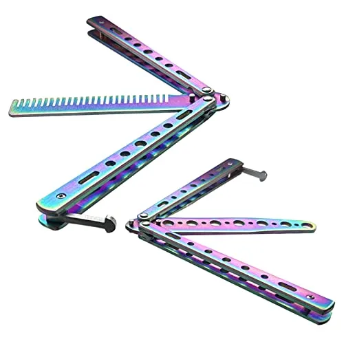 Butterfly Knife and Comb Knife Trainer,Stainless Steel Practice Knives Training Tool for Beginner