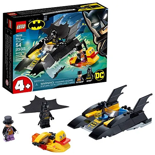 LEGO DC Batboat The Penguin Pursuit! 76158 Top Batman Building Toy for Kids, with Super-Hero Minifigures, 2 Boats, a Batarang and an Umbrella, Great Holiday or Birthday Gift (54 Pieces) LEGO DC Batboat The Penguin Pursuit! 76158 Top Batman Building Toy for Kids, with Super-Hero Minifigures, 2 Boats, a Batarang and an Umbrella, Great Holiday or Birthday Gift (54 Pieces)