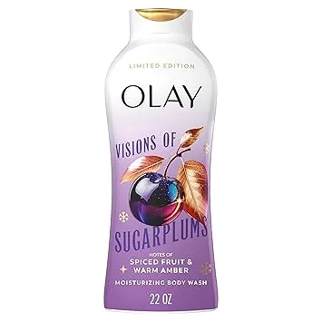 Olay Body Wash for Women, Hydrating & Moisturizing, Holiday Edition, With Plant Based Cleansers, B3 Complex, For All Skin Types, Visions of Sugarplums with Spiced Fruit & Warm Amber Scent, 22 fl oz Olay Body Wash for Women, Hydrating & Moisturizing, Holiday Edition, With Plant Based Cleansers, B3 Complex, For All Skin Types, Visions of Sugarplums with Spiced Fruit & Warm Amber Scent, 22 fl oz