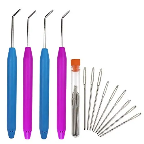 ZX Vision 4 Pieces Knitting Loom Hooks Ergonomic Rubber Handles Crochet Hooks and 9 Pieces Steel Large-Eye Sewing Needles for Knifty Knitter(13 Set,Colors Random) ZX Vision 4 Pieces Knitting Loom Hooks Ergonomic Rubber Handles Crochet Hooks and 9 Pieces Steel Large-Eye Sewing Needles for Knifty Knitter(13 Set,Colors Random)